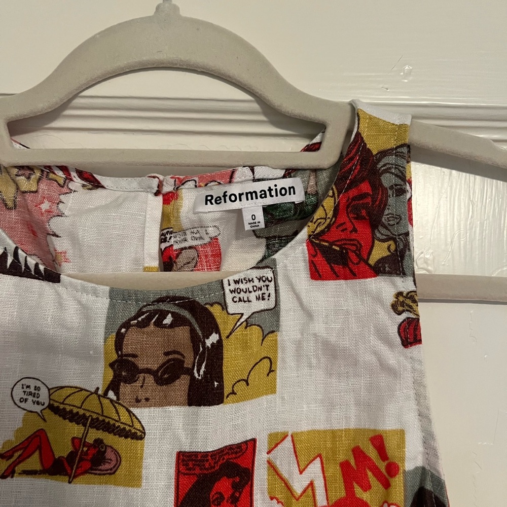 Reformation Jessi Linen comic print dress - Picture 3 of 5